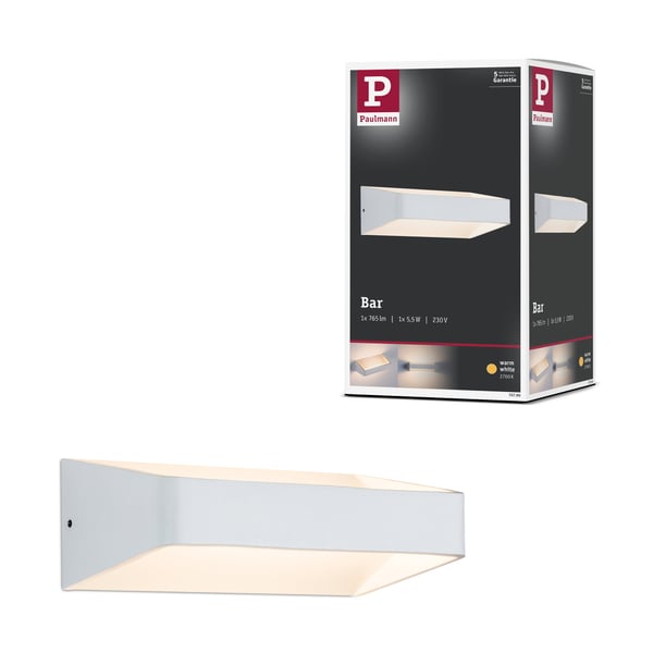 Paulmann LED vägglampa Bar 2700K 560lm 230V 5,5W Vit