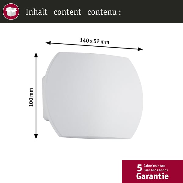 Paulmann LED vägglampa Bocca 2700K 2x280lm 230V 2x2,7W Vit