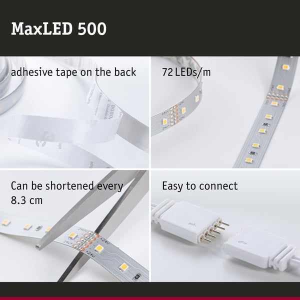 Paulmann MaxLED 500 LED remsa Enkelstripe 2,5m varmvitt 15W 550lm/m 2700K