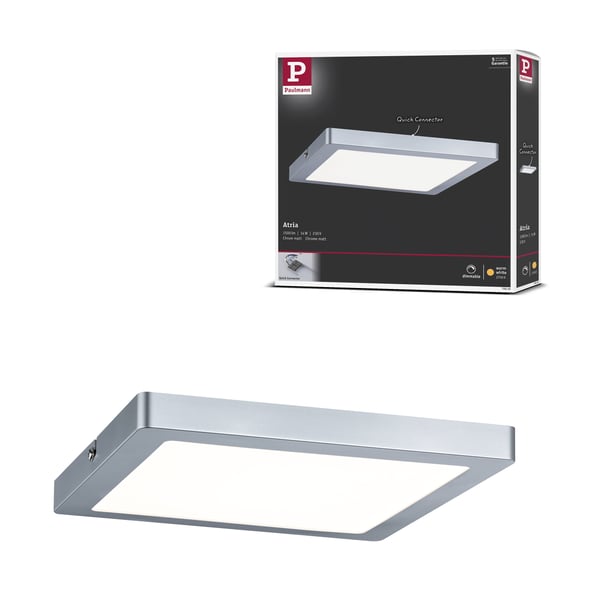 Paulmann LED panel Atria panel vinkelformad 220x220 mm 14W 1150lm 2700K Krom matt dimbar Paulmann LED panel Atria panel vinkelformad 220x220 mm 14W 1150lm 2700K Krom matt dimbar