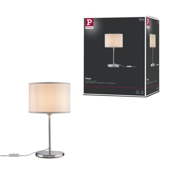 Paulmann Bordslampa Tessa lampa E14 max. 40W Grädde, Järn borstat Paulmann Bordslampa Tessa lampa E14 max. 40W Grädde, Järn borstat