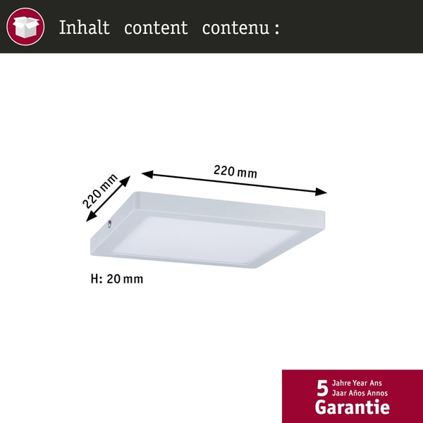Paulmann LED panel Atria panel vinkelformad 220x220 mm 14W 1150lm 4000K Vit