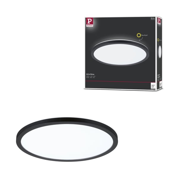 Paulmann LED panel Atria Shine Bakgrundsbelysning rund 293 mm 16W 1600lm 4000K Svart