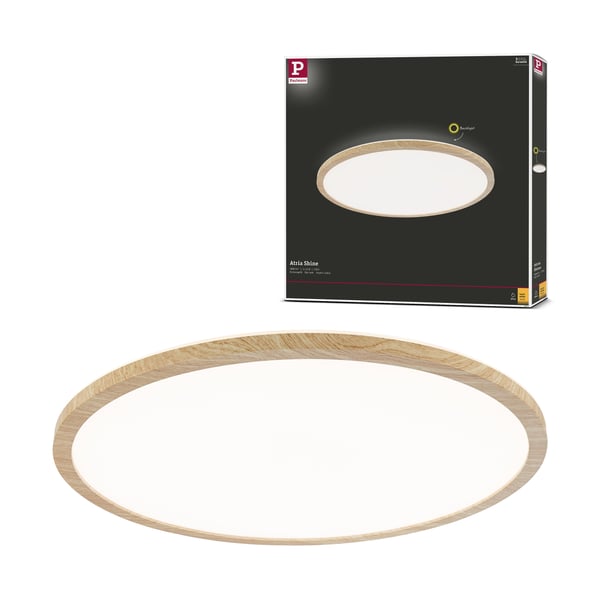 Paulmann LED panel Atria Shine Bakgrundsbelysning IP44 rund 420 mm 22W 2300lm 3000K Träutseende