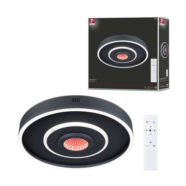 Paulmann Vägg /taklampa Spaceglow Four RGB+ 1200lm 230V 22W dimbar Svart matt Paulmann Vägg /taklampa Spaceglow Four RGB+ 1200lm 230V 22W dimbar Svart matt