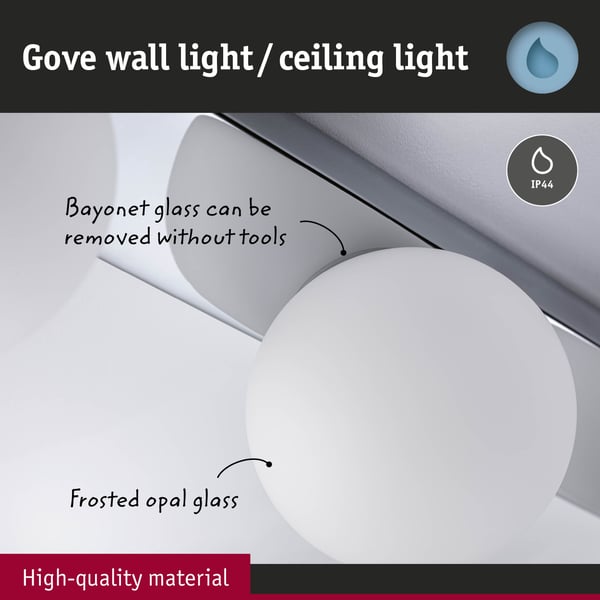 Paulmann Selection Bathroom Vägglampa Gove IP44 G9 230V max. 3x20W dimbar Krom, Satin