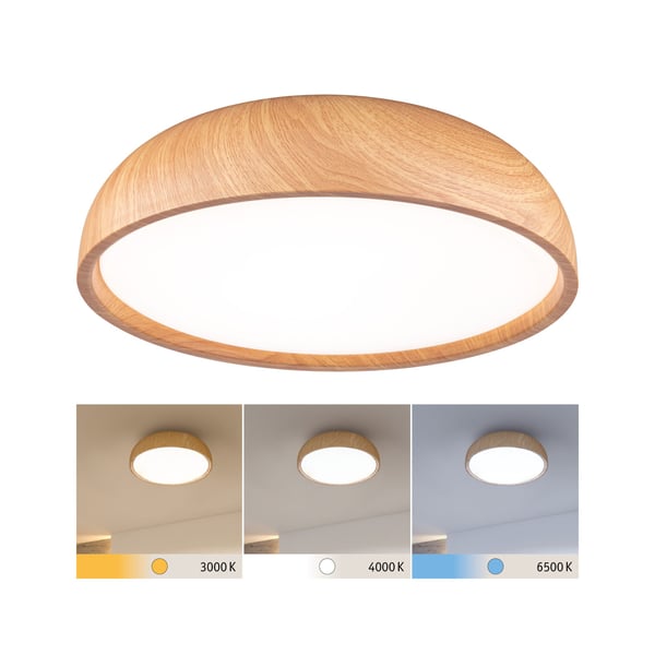 Paulmann Selection Bathroom LED taklampa Oka IP44 White Switch 950lm 230V 24W Träutseende Paulmann Selection Bathroom LED taklampa Oka IP44 White Switch 950lm 230V 24W Träutseende