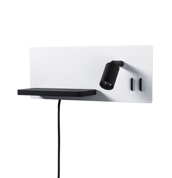 Paulmann LED vägglampa Serra USB C 2700K 520lm / 180lm 230V 5,5W / 2,6W dimbar Vit matt, Svart matt