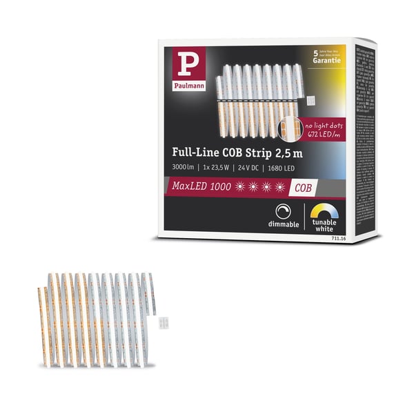 Paulmann MaxLED 1000 LED remsa Förlängning COB 2,5m Tunable White 23,5W 1200lm/m Tunable White
