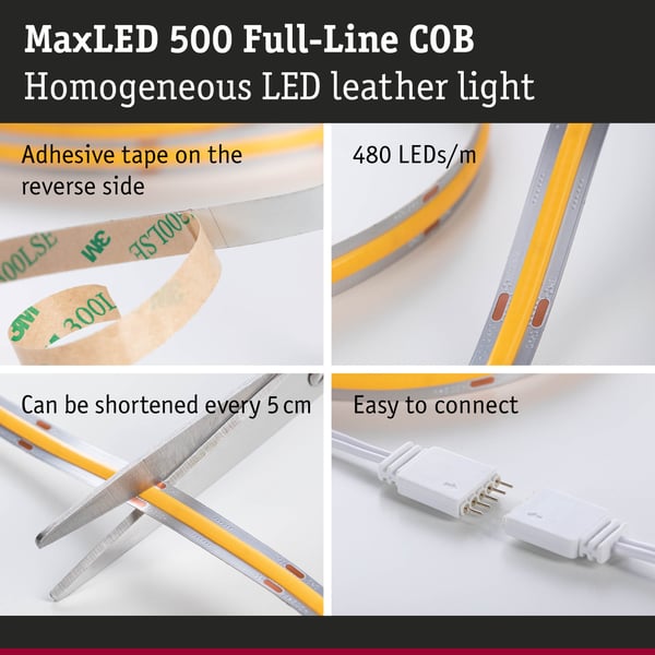 Paulmann MaxLED 500 LED remsa Baspaket COB 3m 6500K 19W 600lm/m 6500K 36VA