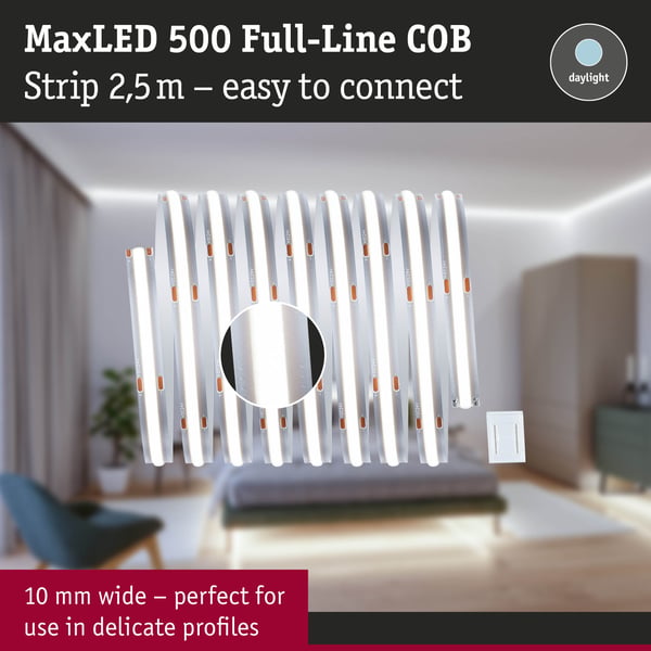 Paulmann MaxLED 500 LED remsa Förlängning COB 2,5m 6500K 15W 600lm/m 6500K