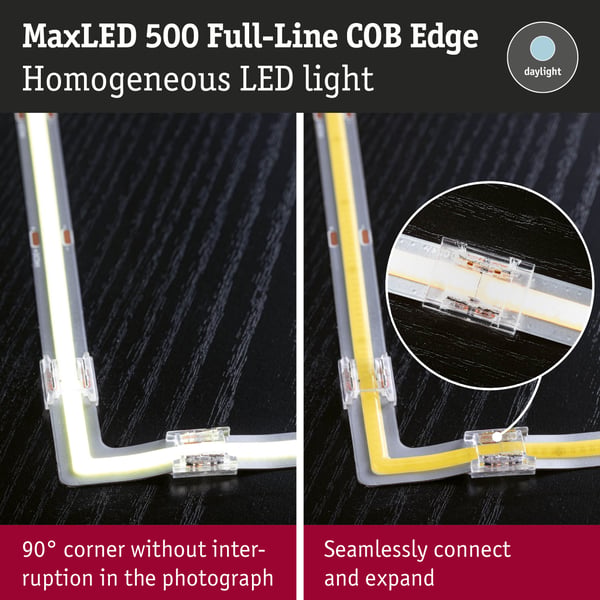 Paulmann MaxLED 500 LED remsa Förlängning COB Edge 90° 6500K 0,3W 1000lm/m 6500K