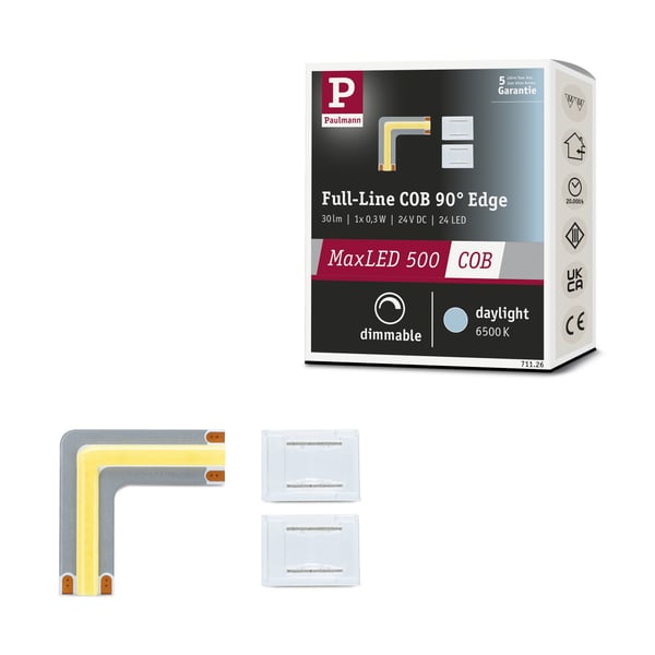 Paulmann MaxLED 500 LED remsa Förlängning COB Edge 90° 6500K 0,3W 1000lm/m 6500K
