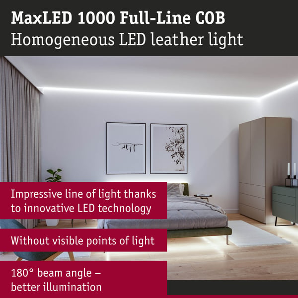 Paulmann MaxLED 1000 LED remsa Förlängning COB 2,5m Dagsljusvitt 30W 1280lm/m 6500K