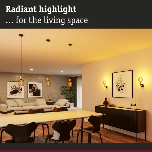 Paulmann Vägglampa Ravi IP44 E27 max. 60W Svart matt, Guld dimbar