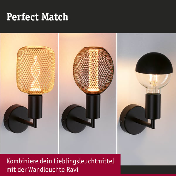 Paulmann LED taklampa Jaron IP44 E27 230V max. 60W dimbar Svart matt