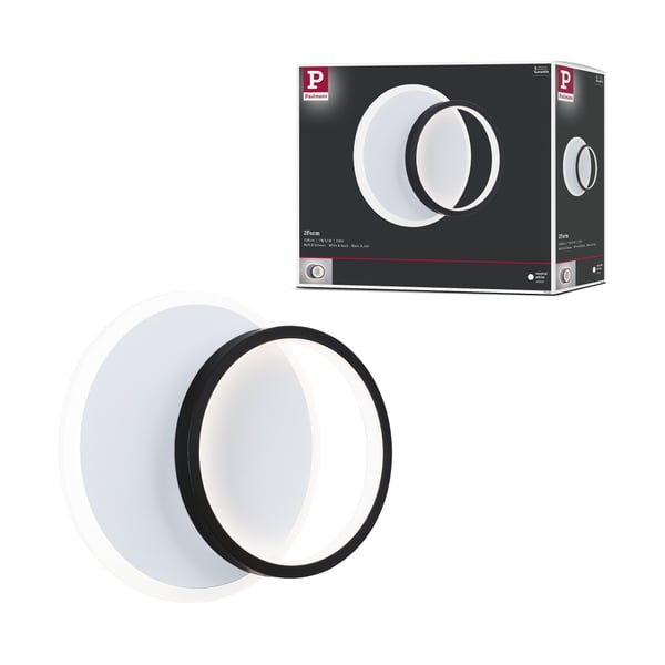 Paulmann LED vägglampa 2Form 4000K 890lm / 0lm 230V 7W / 5,5W Vit, Svart