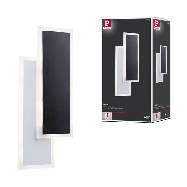 Paulmann LED vägglampa 2Form 4000K 1070lm / 0lm 230V 8W / 8W Vit, Svart