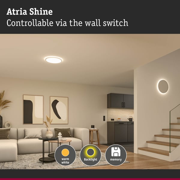 Paulmann LED panel Atria Shine rund 400 mm 32W / 3W 2700lm 3000K Vit