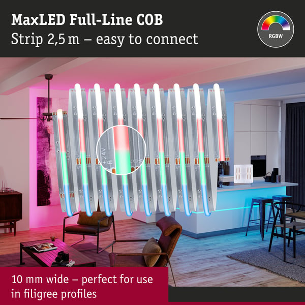 Paulmann MaxLED 500 LED remsa Enkelstripe COB 2,5m RGBW 15W 530lm/m RGBW+