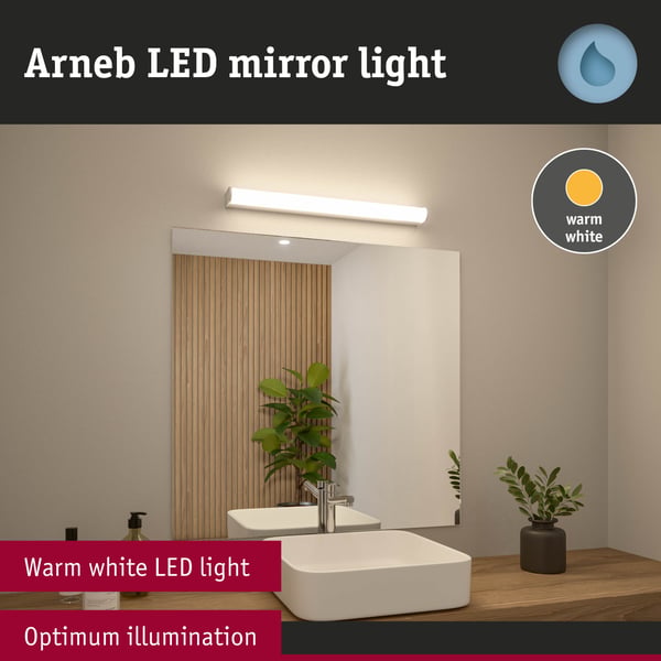 Paulmann Selection Bathroom LED vägglampa Arneb IP44 3000K 1000lm 230V 12,5W Krom