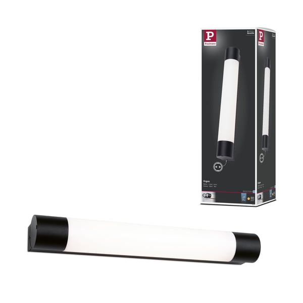 Paulmann Selection Bathroom LED spegellampa Orgon Eluttag IP44 3000K 600lm 230V 7,5W Svart