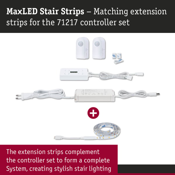 Paulmann MaxLED Stair LED remsa Förlängning 3x 0,5m 3x0,3W 64lm/m 2700K