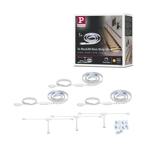 Paulmann MaxLED Stair LED remsa Förlängning 3x 0,5m 3x0,3W 64lm/m 2700K