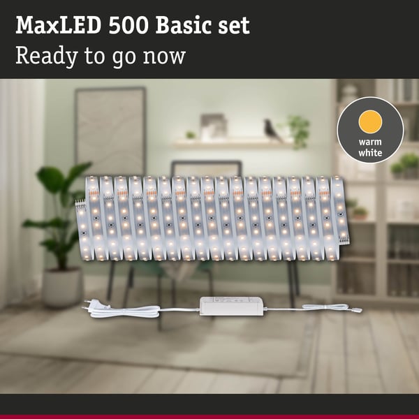 Paulmann MaxLED 500 LED remsa Baspaket 10m varmvitt 28W 550lm/m 2700K 40VA