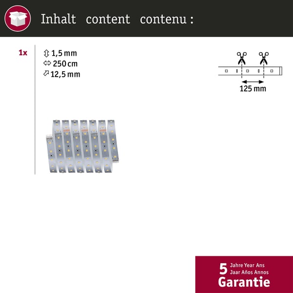 Paulmann MaxLED 500 LED remsa Förlängning 2,5m varmvitt 9W 550lm/m 2700K