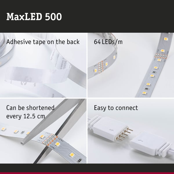 Paulmann MaxLED 500 LED remsa Förlängning 1m varmvitt 3,6W 550lm/m 2700K