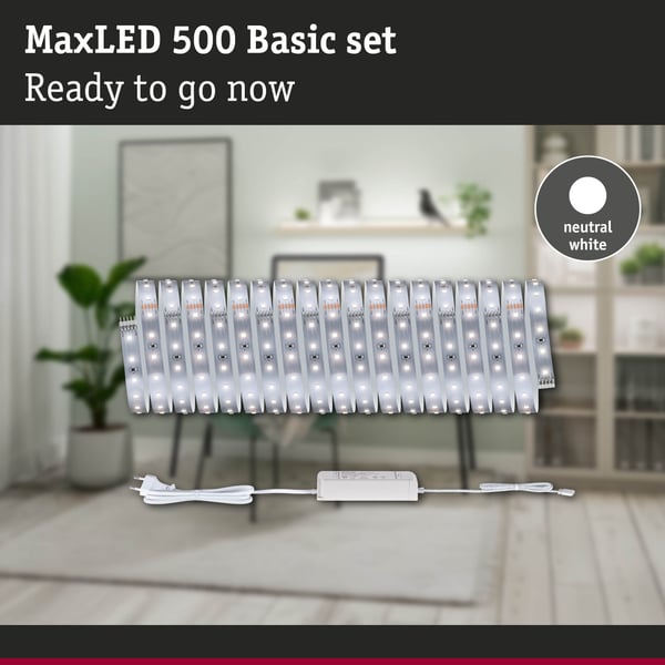 Paulmann MaxLED 500 LED remsa Baspaket 10m neutralvit 28W 550lm/m 4000K 40VA