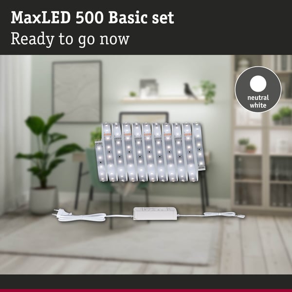 Paulmann MaxLED 500 LED remsa Baspaket 3m neutralvit 11W 550lm/m 4000K 30VA