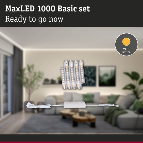 Paulmann MaxLED 1000 LED remsa Baspaket 1,5m Varmvitt 11W 1100lm/m 2700K 30VA