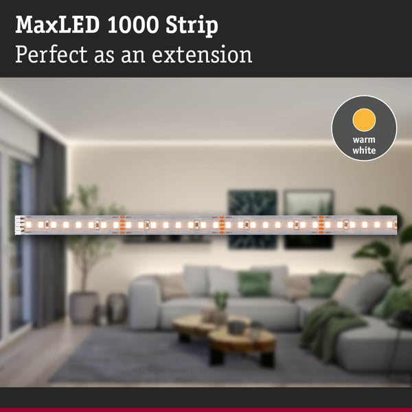 Paulmann MaxLED 1000 LED remsa Förlängning 1m Varmvitt 7,2W 1100lm/m 2700K