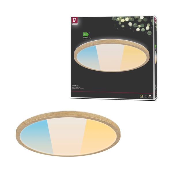 Paulmann LED panel Atria Shine White Select IP44 rund 398 mm 20,8W 2800lm 3000 - 6500K Träutseende Paulmann LED panel Atria Shine White Select IP44 rund 398 mm 20,8W 2800lm 3000 - 6500K Träutseende