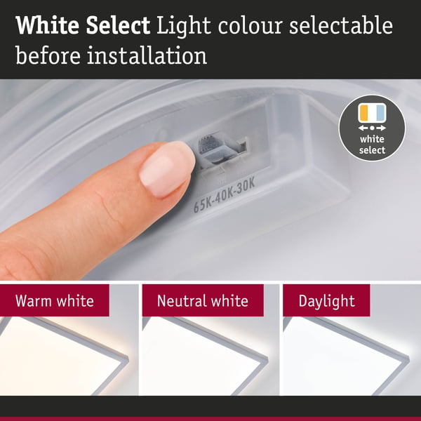 Paulmann LED panel Atria Shine White Select IP44 vinkelformad 298x298 mm 15,7W 2100lm White Select Krom matt