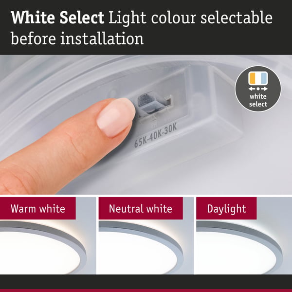Paulmann LED panel Atria Shine White Select IP44 rund 298 mm 14,8W 2250lm 3000 - 6500K Krom matt