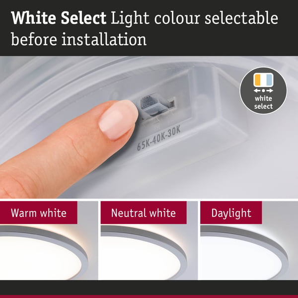 Paulmann LED panel Atria Shine White Select IP44 rund 398 mm 20,8W 2800lm 3000 - 6500K Krom matt