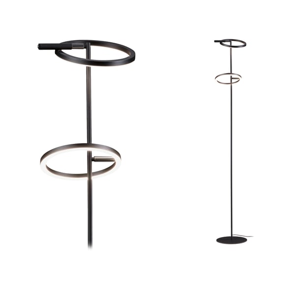 Paulmann LED golvlampa Odila Tunable White 2x1200lm 2x10,4W Svart matt, Krom