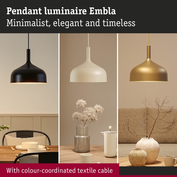 Paulmann Pendellampa Embla II E27 Grädde Metall, Metall