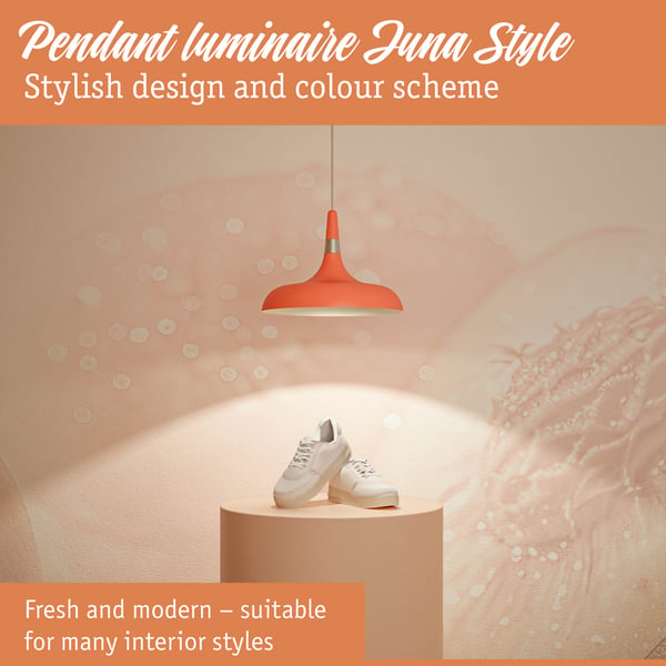 Paulmann Pendellampa Juna Style E27 max. 20W Peach dimbar Metall