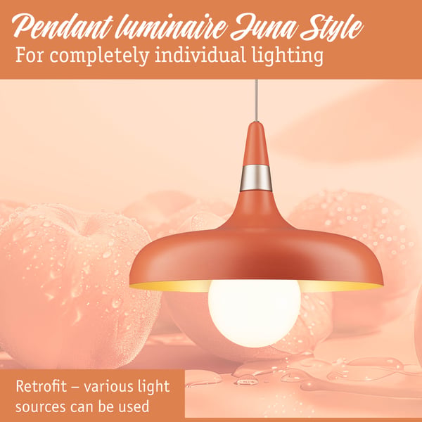Paulmann Pendellampa Juna Style E27 max. 20W Peach dimbar Metall
