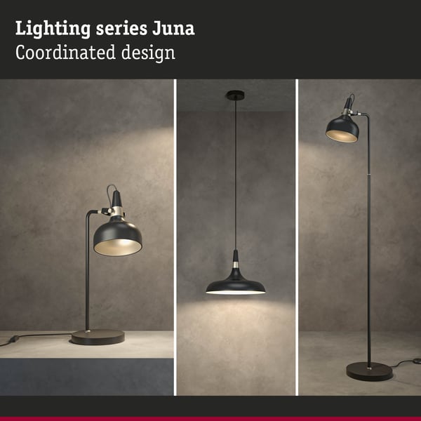 Paulmann Pendellampa Juna E27 max. 20W Svart matt, Champagne dimbar Metall