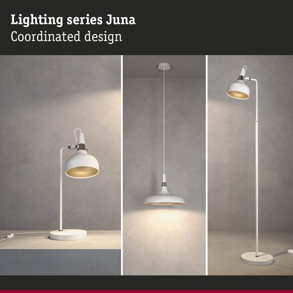 Paulmann Golvlampa Juna E14 max. 20W Vit matt, Champagne Metall