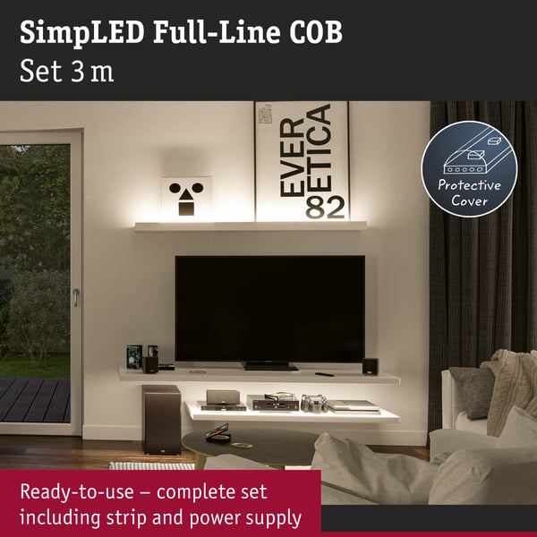Paulmann SimpLED LED remsa Full-Line COB Komplett set 3m 11W 500lm/m 384 LEDs/m 3000K 12VA