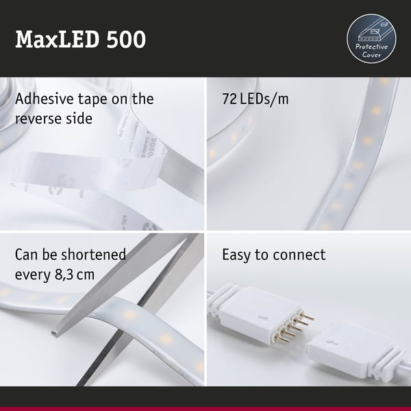 Paulmann MaxLED 500 LED remsa Smart Home Zigbee 3.0 Baspaket 5m RGBW 33W 400lm/m RGBW+ 80VA