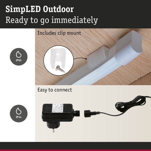 Paulmann SimpLED LED remsa Outdoor 5m belagd IP65 20W 420lm/m 40 LEDs/m 3000K 24VA