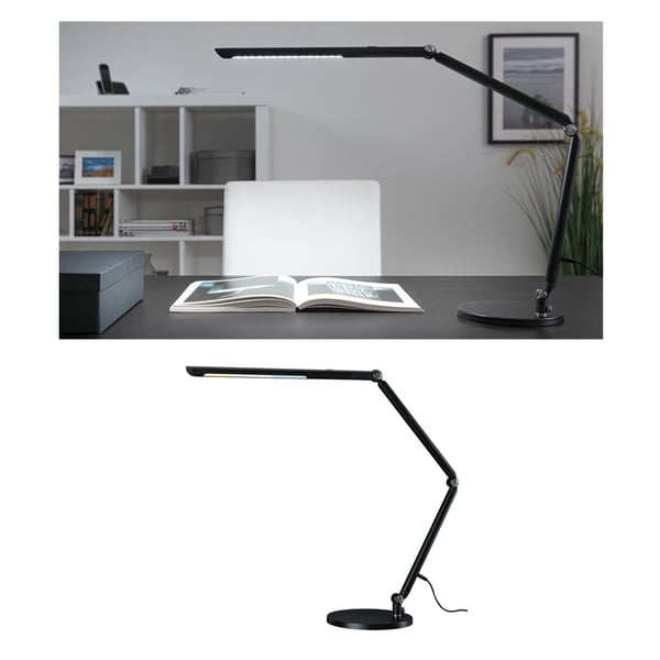 Paulmann LED skrivbordslampa 3-Step-Dim FlexBar lampa White Switch 700lm 9,5W Svart