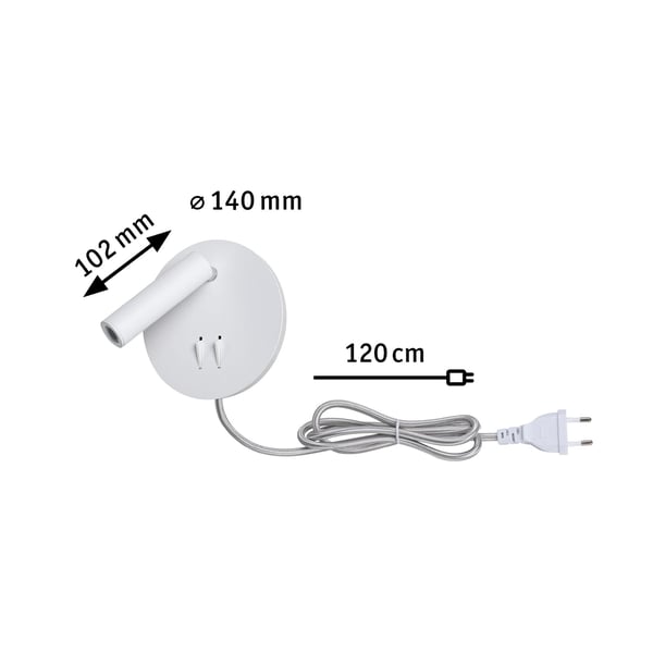 Paulmann Vägglampa Tabari 3000K 407lm / 100lm 230V 3,2W / 1,2W Vit, Krom